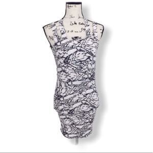 River Island SZ S black & white bodycon dress